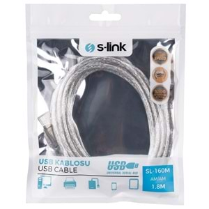 Usb To Usb M/M Kablo 1.5 M S-Link SL-160M