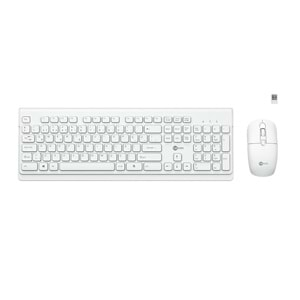 Klavye Mouse Set Kablosuz Türkçe Q Lenovo Lecoo KW203 Beyaz