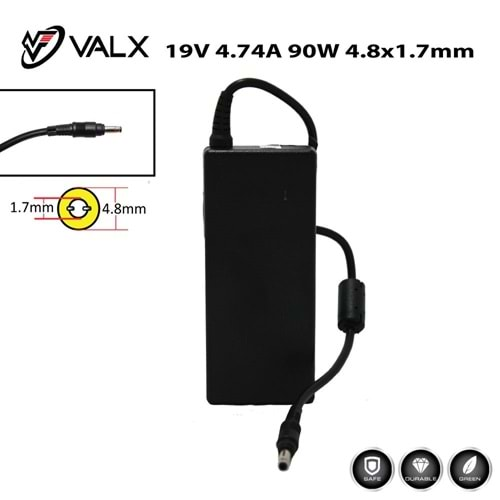 Notebook Adaptör Hp-Asus 4.8x1.7 19V 4.74A 90W Valx LA-19047