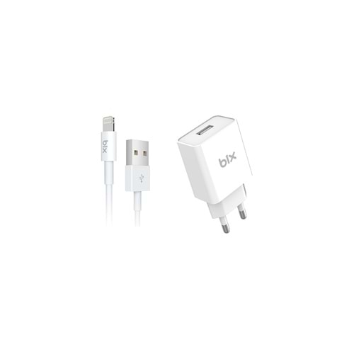 Şarj Aleti Takım Iphone Lightning 10W 2.1A Bix BX-L10TA