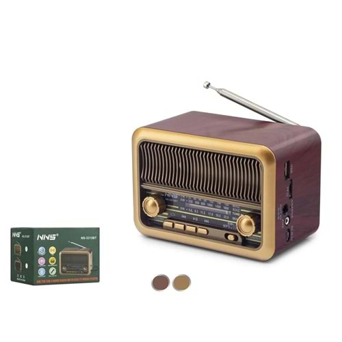 Hoparlör Müzik Kutusu Nostalji Bluetooth-Usb-Tf-Fm NNS NS3315