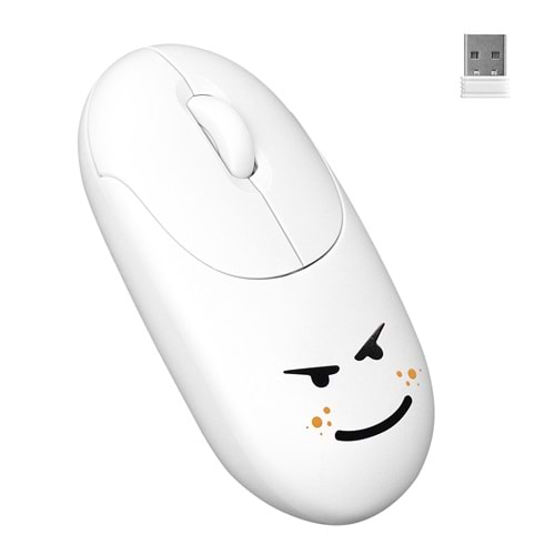 Mouse Kablosuz 2.4 Ghz Beyaz Kabartmalı Everest SM-26 FASHION Beyaz