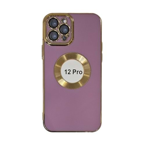 İphone 12 Pro Kılıf Lüx Lazer Gold Rosegold