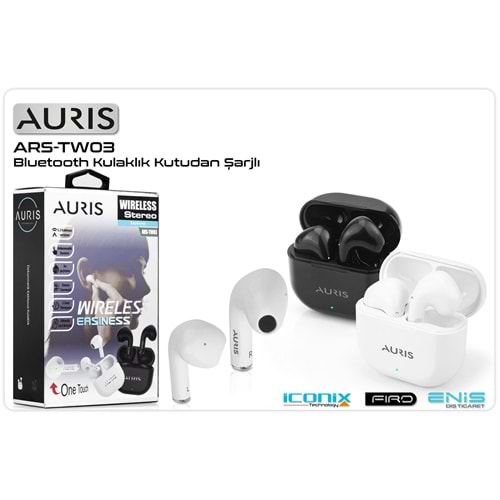 Kulaklık Bluetooth Auris ARS-TW03 Beyaz