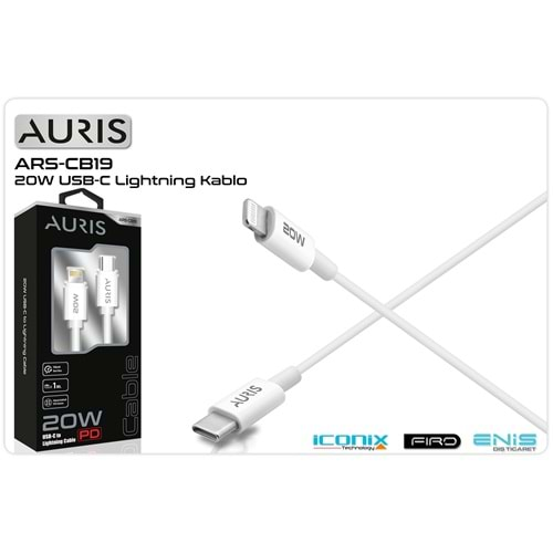 Data Ve Şarj Kablo Type-C To Lightning 1 Mt 20 W Auris ARS-CB19