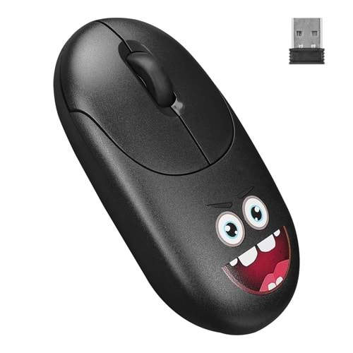 Mouse Kablosuz 2.4 Ghz Siyah Kabartmalı Everest SM-26 FASHION Siyah