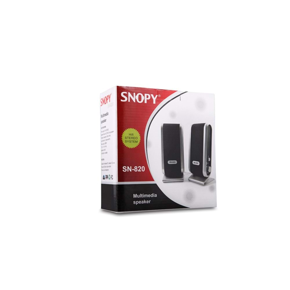 Hoparlör Speaker 1+1 Snopy SN-820 Siyah-Gümüş