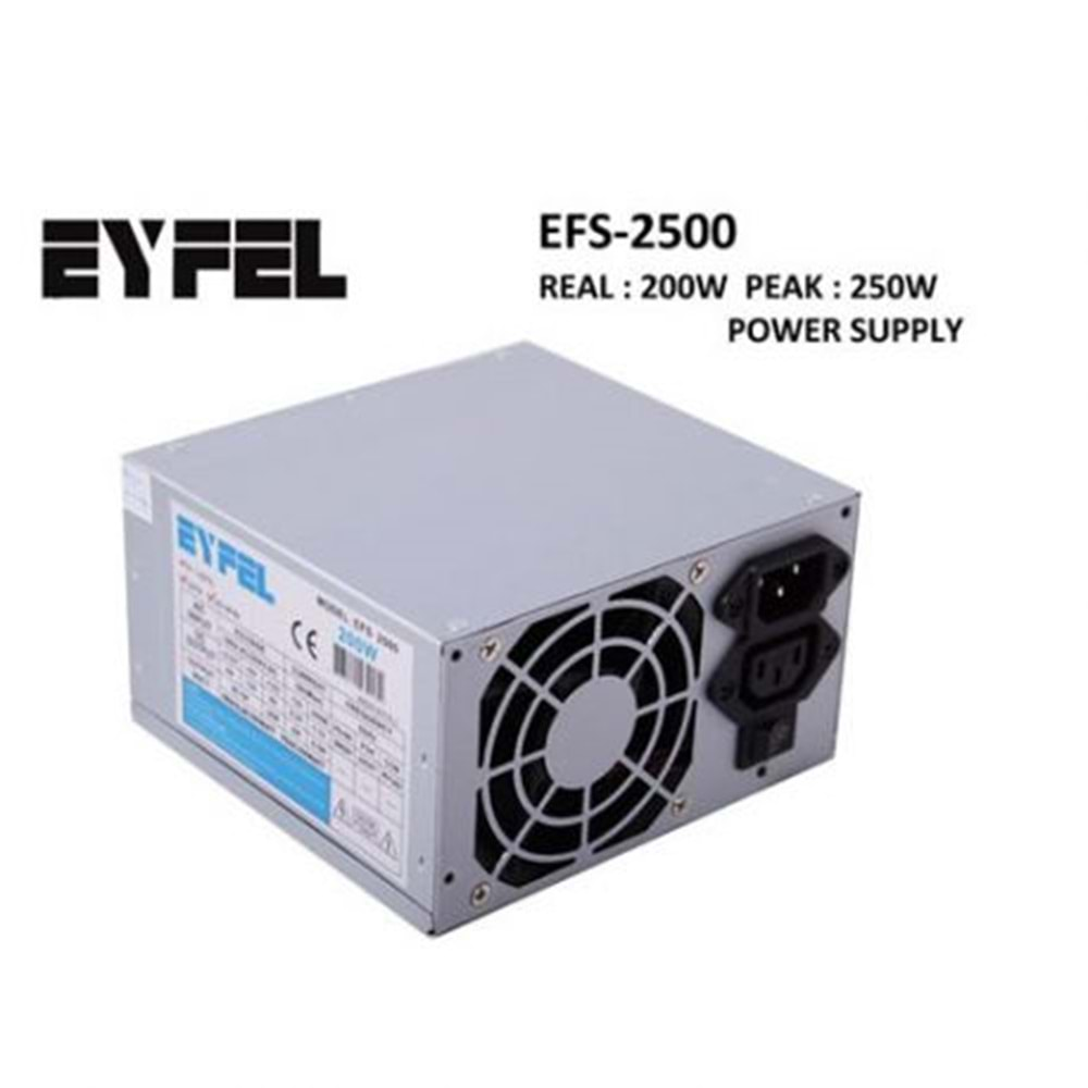 Power Supply 250W Peak 200W Real 12 CM Fanlı Eyfel EFS-2500