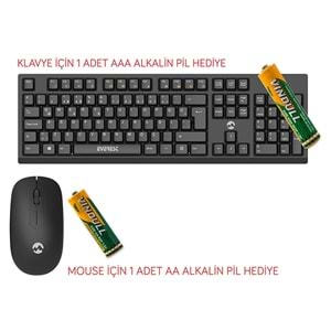 Klavye Mouse Set Multimedia Q Kablosuz Everest KM-2510 Siyah