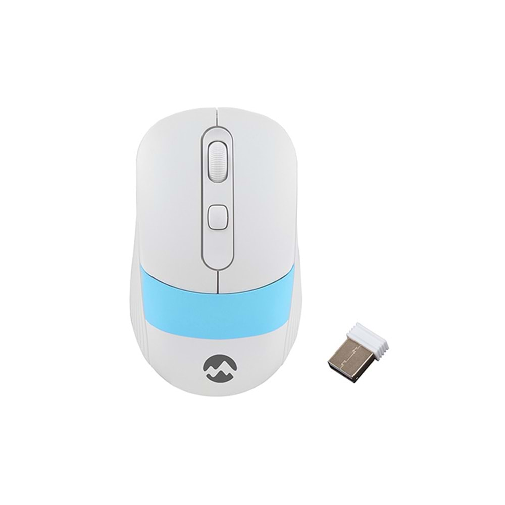 Mouse Kablosuz 2.4 Ghz Everest SM-18 Beyaz-Mavi