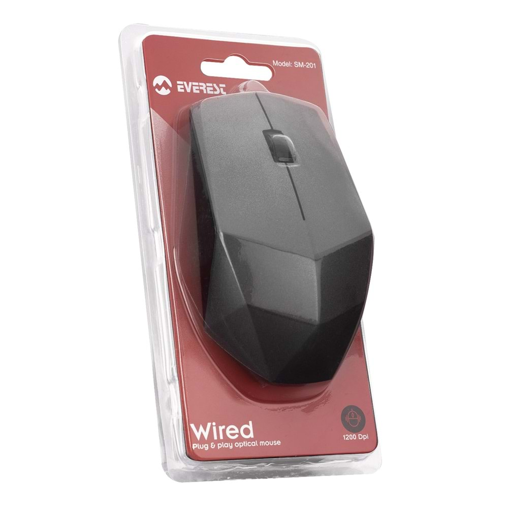 Mouse Optik 1200 Dpi Everest SM-201 Gri