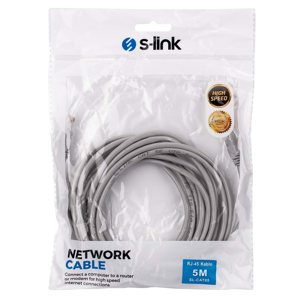 Ethernet Patch Kablo Cat 5 5 M S-link SL-CAT05