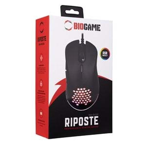 Mouse Oyuncu Gaming RGB Işıklı Makrolu 6400 dpi Örgülü Biogame BM-GX20 RIPOSTE