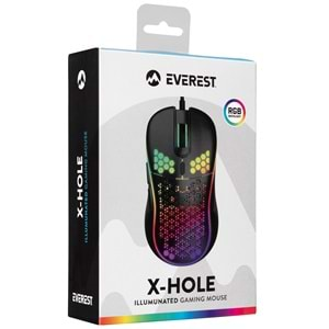 Mouse Oyuncu Gaming Led Işıklı 8000 Dpi Everest SM-G66 X-HOLE